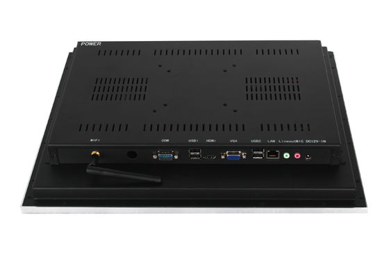 Aluminum Alloy Pure Flat Bezel IP65 Front Resistive Pcap Touch Industrial PC Panel Mounted PC